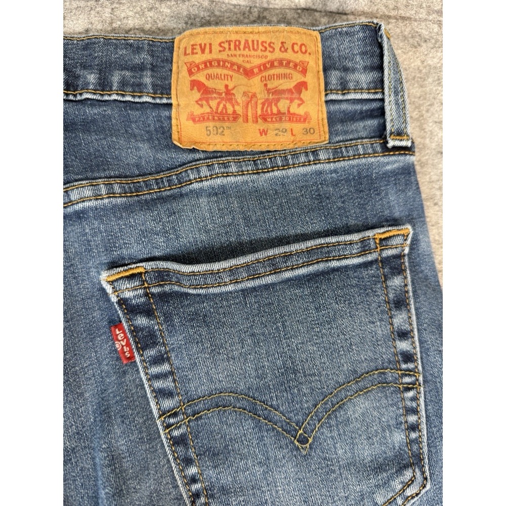 Levi's 502 Women's Jeans W29 L30 Medium Wash Straight Leg Stretch Denim - Picture 9 of 9